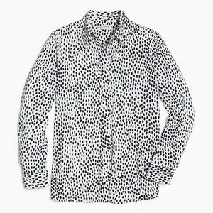 NWOT J. Crew Printed Button Down Silky Blouse